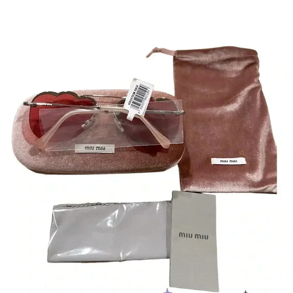 MIU MIU MU56US - Pink Lens Metal Frame Sunglasses NWT